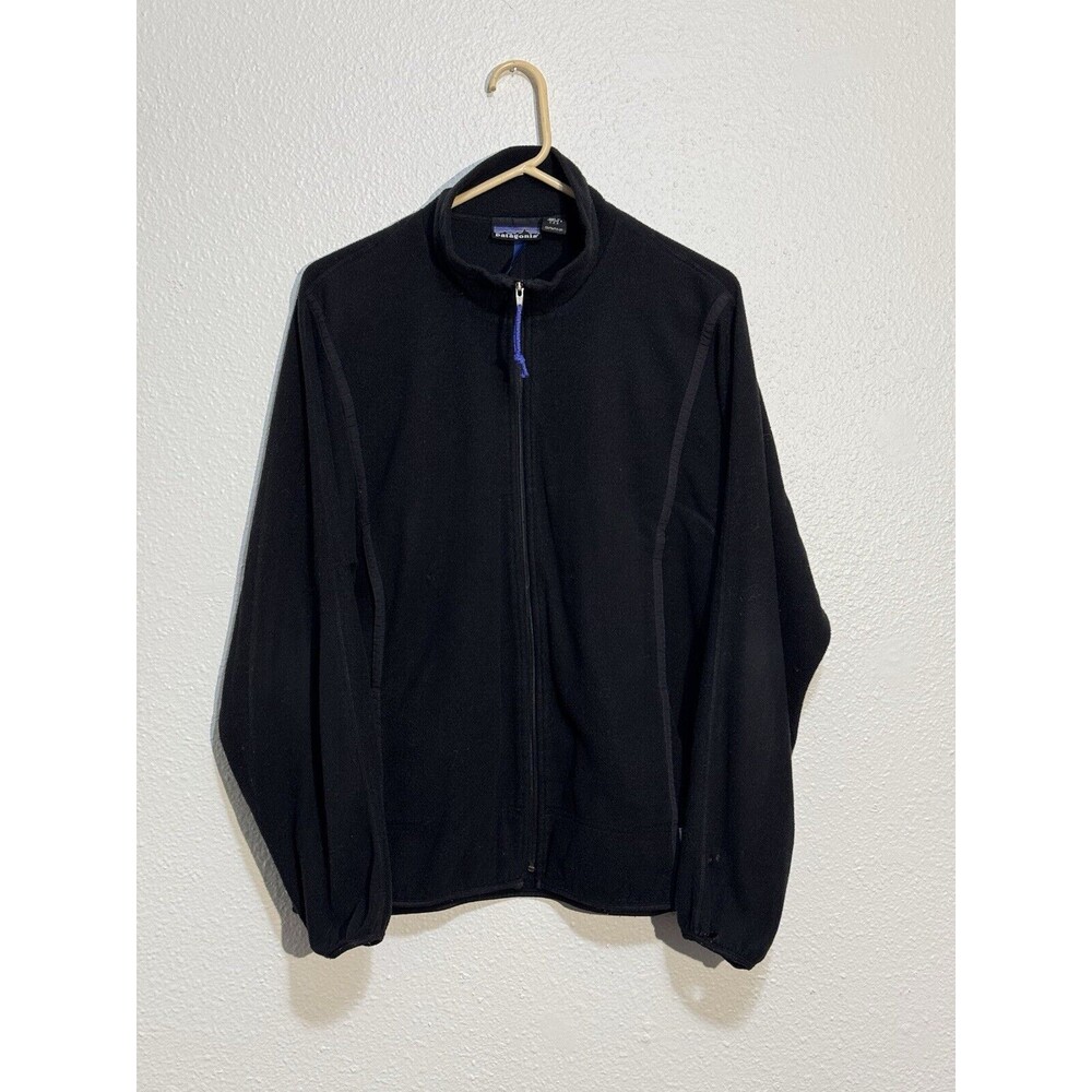 Vintage Patagonia Jacket Mens L Black Full Zip Fleece Lightweight USA SEE PHOTOS